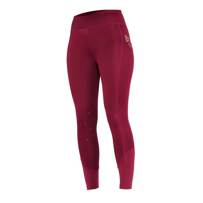 Aubrion Team Winter Riding Tights - Mulberry -2